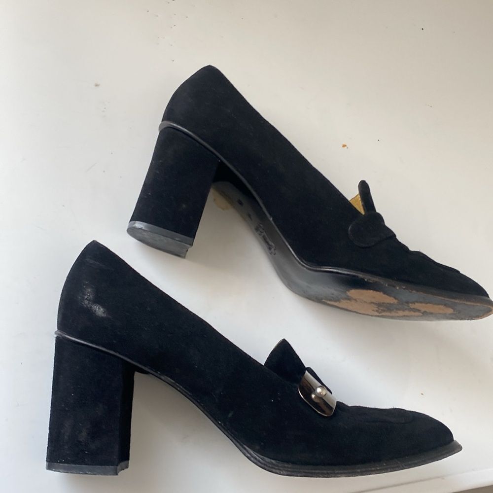 Fendi scrape women suede leather dress shoes Sz 8.5 - Picture 6 of 8